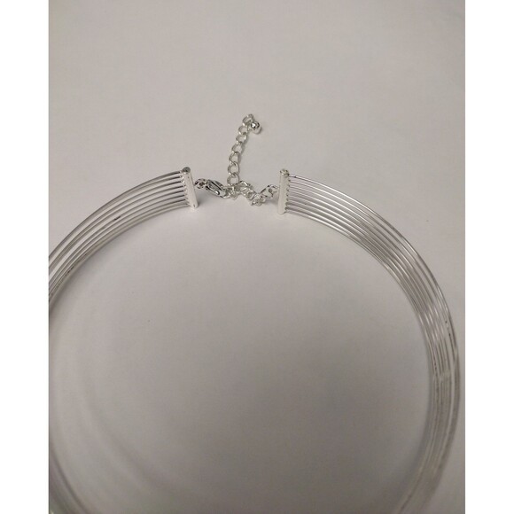 Y2K Silver tone Funky Bangle Bracelet and Choker Necklace - Picture 9 of 9